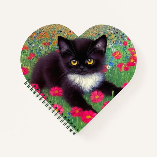 Gustav Klimt Tuxedo Cat Notebook (Front)