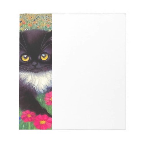 Gustav Klimt Tuxedo Cat Notepad