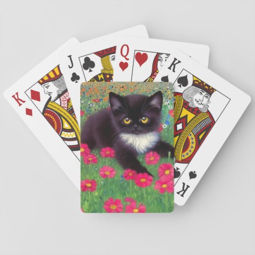 Gustav Klimt Tuxedo Cat Poker Cards