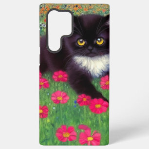 Gustav Klimt Tuxedo Cat Samsung Galaxy S22 Ultra Case
