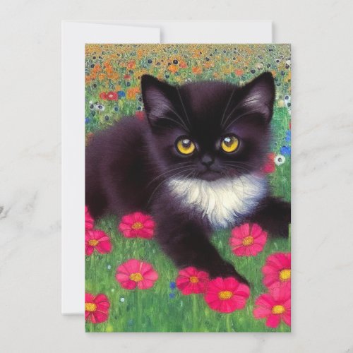 Gustav Klimt Tuxedo Cat Save The Date