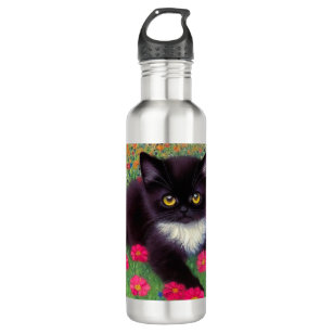 Gustav Klimt Tuxedo Cat Stainless Steel Water Bottle