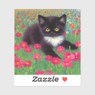 Gustav Klimt Tuxedo Cat Sticker