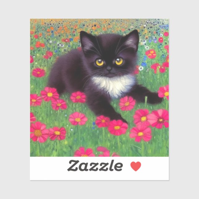 Gustav Klimt Tuxedo Cat Sticker (Sheet)