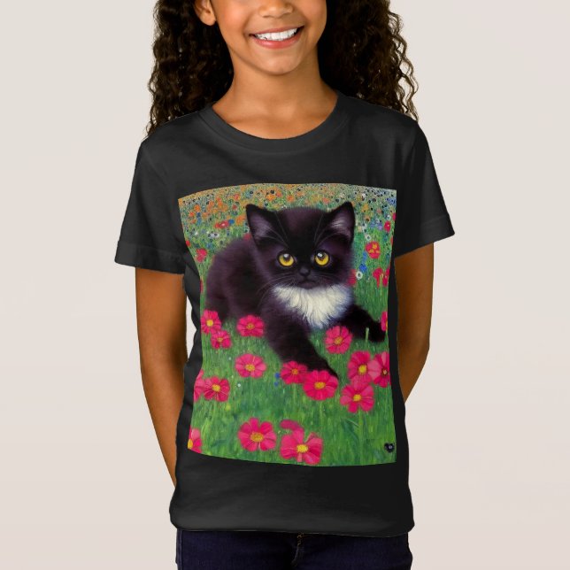 Gustav Klimt Tuxedo Cat T-Shirt (Front)
