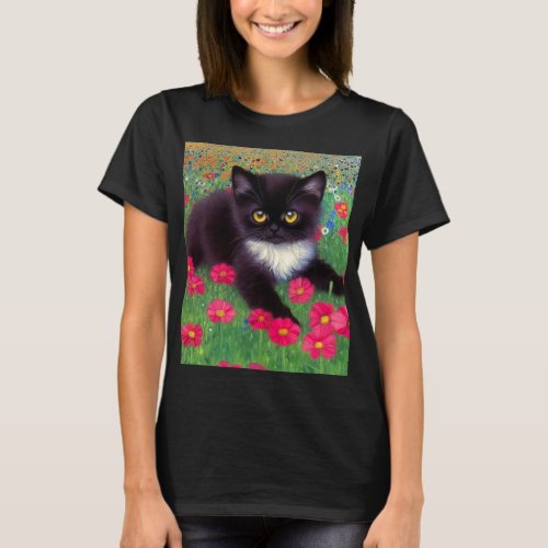 Gustav Klimt Tuxedo Cat T_Shirt