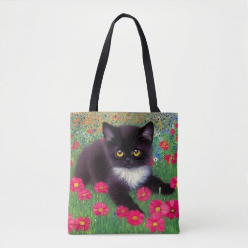 Gustav Klimt Tuxedo Cat Tote Bag