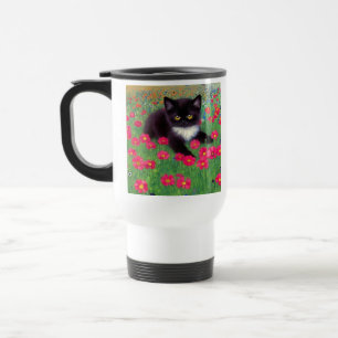 Gustav Klimt Tuxedo Cat Travel Mug