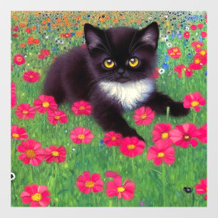 Gustav Klimt Tuxedo Cat Window Cling
