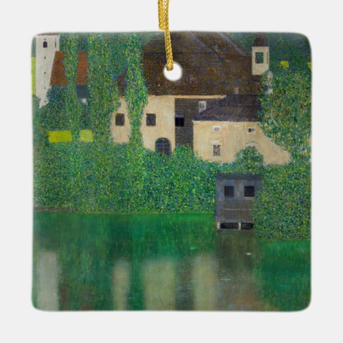 Gustav Klimt _ Water Castle Ceramic Ornament