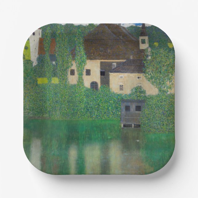 Gustav Klimt - Water Castle Paper Plates (Front)