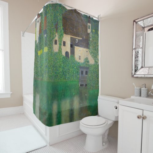 Gustav Klimt _ Water Castle Shower Curtain
