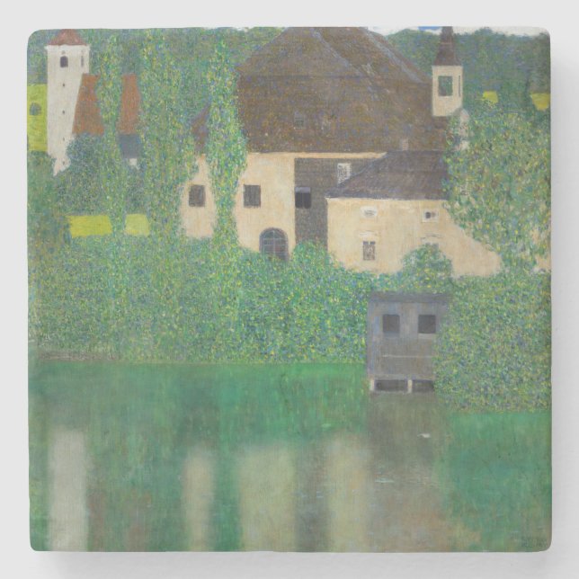 Gustav Klimt - Water Castle Stone Coaster (Front)