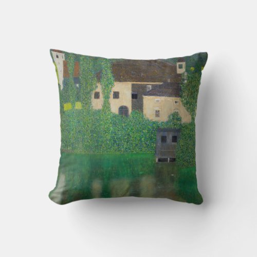 Gustav Klimt _ Water Castle Throw Pillow
