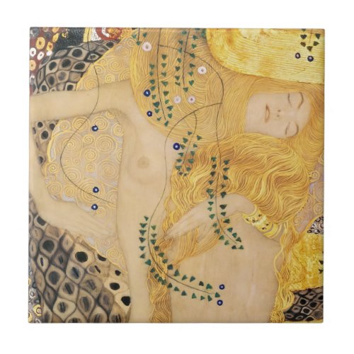 Gustav Klimt _ Water Serpents I Ceramic Tile