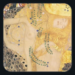 Gustav Klimt - Water Serpents I Square Sticker<br><div class="desc">Water Serpents I / The Hydra - Gustav Klimt,  Tempera and watercolor on parchment,  1904-1907</div>