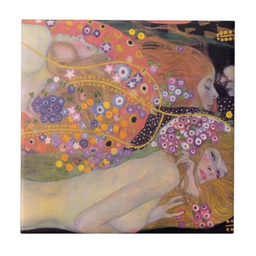 Gustav Klimt _ Water Serpents II Ceramic Tile