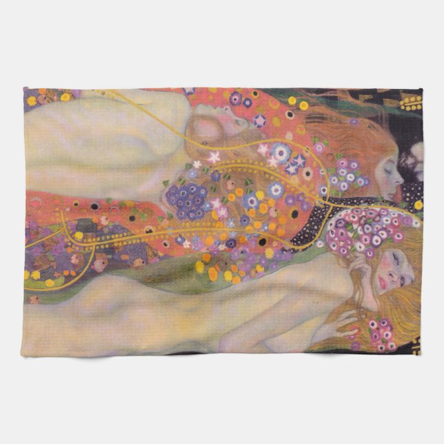 Gustav Klimt - Water Serpents II Kitchen Towel (Horizontal)