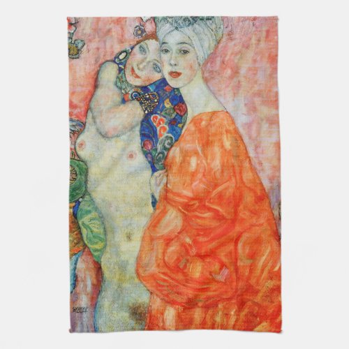 Gustav Klimt _ Women Friends Kitchen Towel