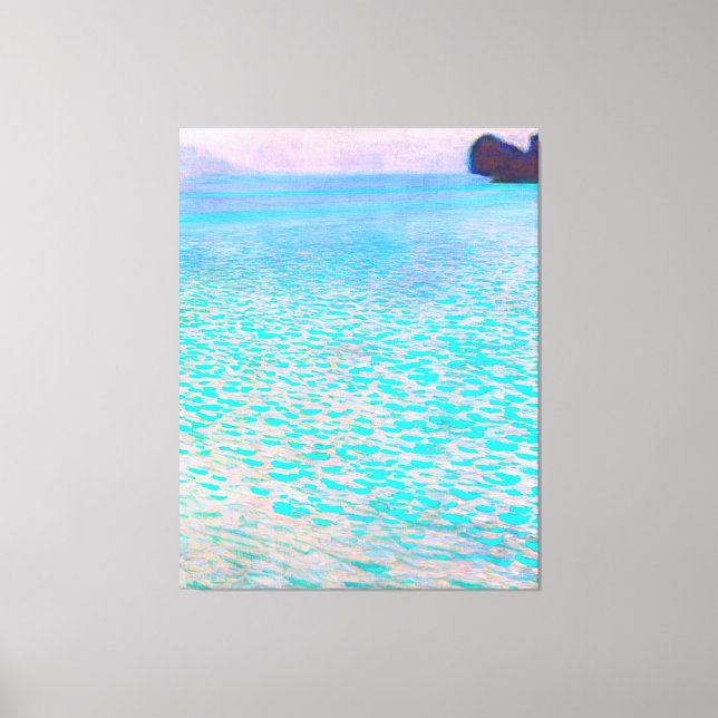 Gustav Klimt's Attersee  famous painting. Canvas Print (Front)