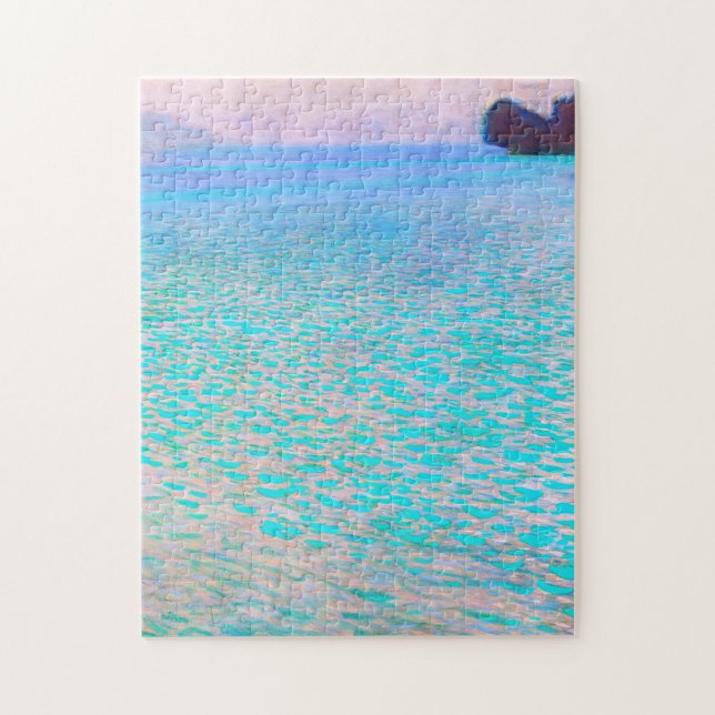 Gustav Klimt's Attersee  famous painting.  Jigsaw Puzzle (Vertical)