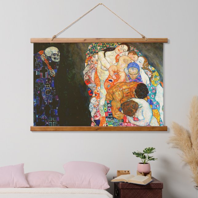 Gustav Klimt's Death and Life painting.  Hanging Tapestry (Bedroom)