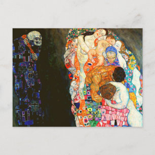 Gustav Klimt's Death and Life painting. Postcard