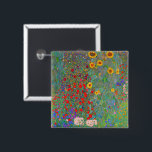 Gustav Klimt's Farm Garden with Sunflowers   Button<br><div class="desc">Gustav Klimt's Farm Garden with Sunflowers button.</div>