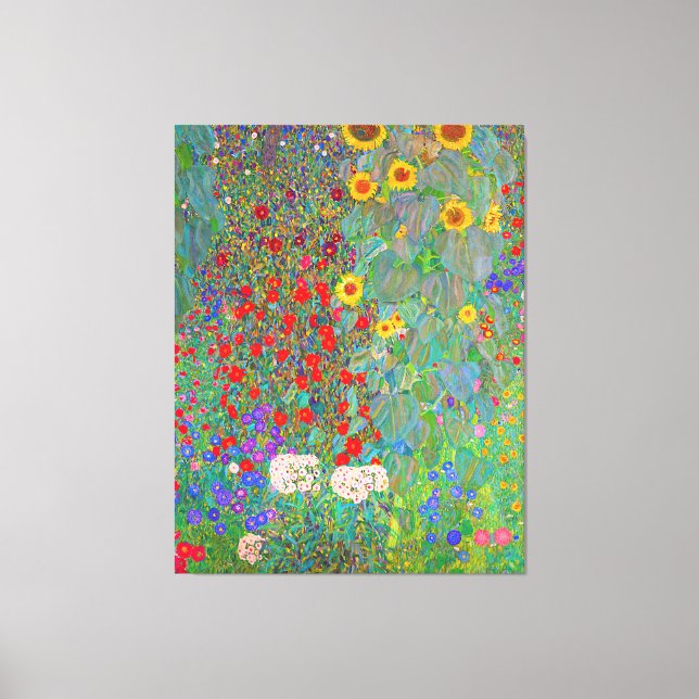 Gustav Klimt's Farm Garden with Sunflowers   Canvas Print (Front)