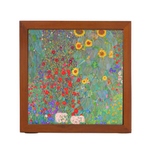 Gustav Klimt's Farm Garden with Sunflowers   Desk Organizer