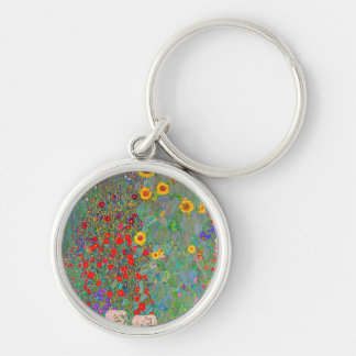 Gustav Klimt's Farm Garden with Sunflowers Keychain