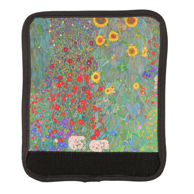 Gustav Klimt's Farm Garden with Sunflowers   Luggage Handle Wrap (Front)