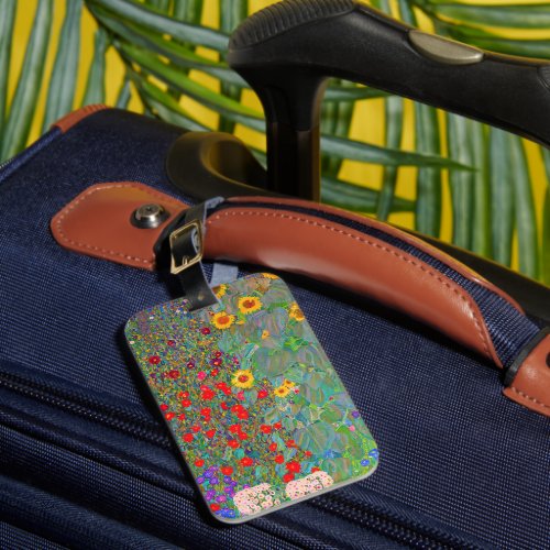 Gustav Klimts Farm Garden with Sunflowers  Luggage Tag