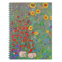 Gustav Klimt's Farm Garden with Sunflowers Notebook