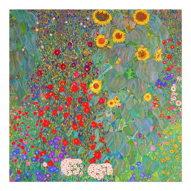 Gustav Klimt's Farm Garden with Sunflowers  Photo Print (Front)