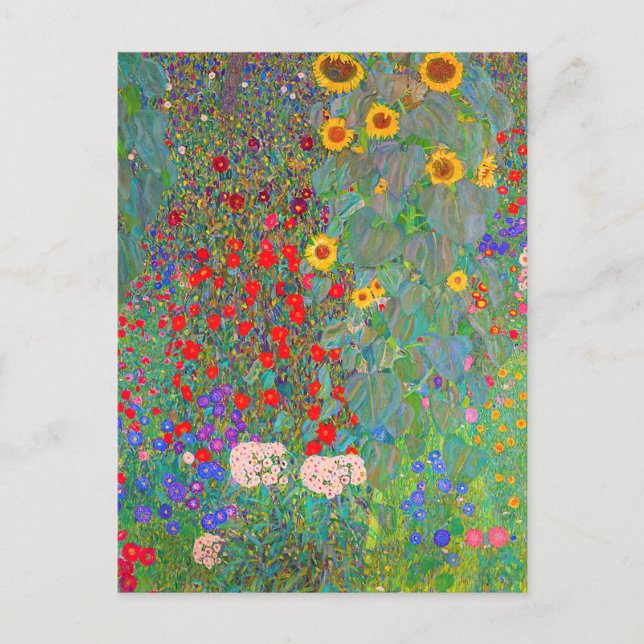 Gustav Klimt's Farm Garden with Sunflowers  Postcard (Front)