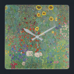Gustav Klimt's Farm Garden with Sunflowers Square Wall Clock<br><div class="desc">Introducing the "Gustav Klimt's Farm Garden with Sunflowers" Wall Clock: A Timepiece that Transcends Time Itself! Immerse yourself in the mesmerizing beauty of Klimt's masterpiece, meticulously captured in high-quality detail and resolution. Our digitally enhanced rendition brings this iconic artwork to life, allowing you to embrace the enchanting world of art...</div>
