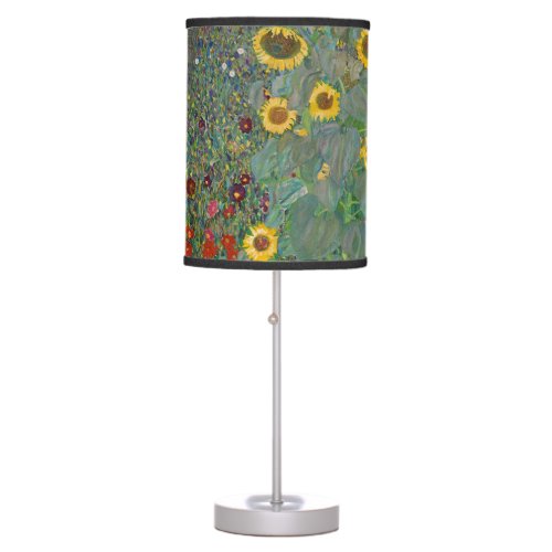 Gustav Klimts Farm Garden with Sunflowers Table Lamp