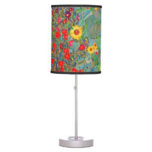 Gustav Klimt's Farm Garden with Sunflowers  Table Lamp