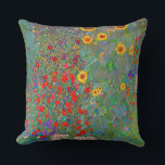 Gustav Klimt's Farm Garden with Sunflowers  Throw Pillow<br><div class="desc">Gustav Klimt's Farm Garden with Sunflowers Throw Pillow.</div>