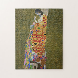 Gustav Klimt's Hope II (1907-1908) famous painting Jigsaw Puzzle