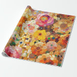 Gustav Klimt's Inspired Flowers  Wrapping Paper<br><div class="desc">Gustav Klimt's Inspired Flowers. #art #flowers #gustav klimt</div>