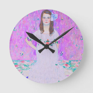 Gustav Klimt's Mäda Primavesi paintng Round Clock