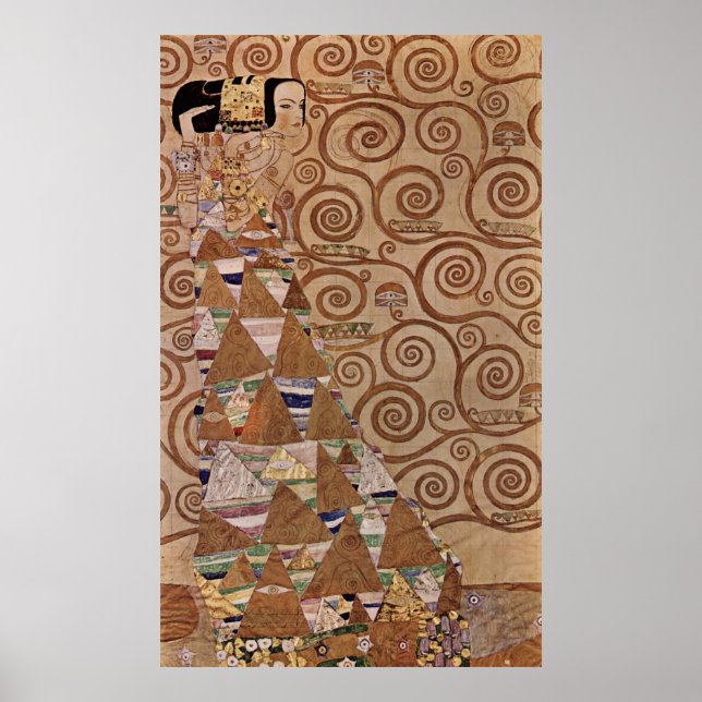 Gustav Klimt's Painting: The Expectation (1908) Poster (Front)