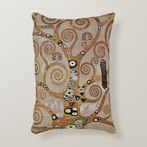 Gustav Klimts Painting The Tree of Life  1909 Accent Pillow