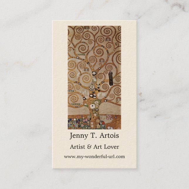 Gustav Klimt's Painting "The Tree of Life"  (1909) Business Card (Front)