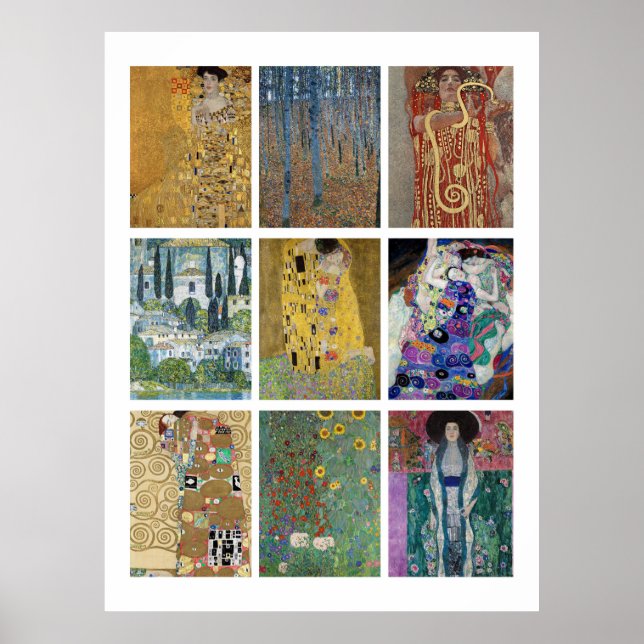 Gustav Klimt's Paintings Poster (Front)