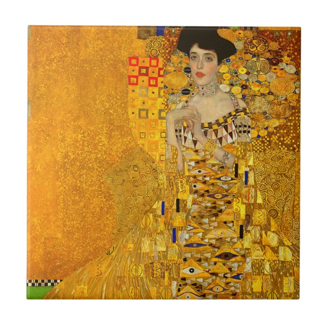 Gustav Klimt's Portrait of Adele Bloch-Bauer I  Ceramic Tile (Front)