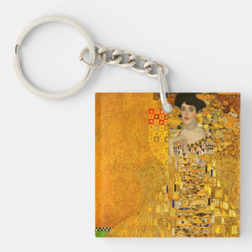 Gustav Klimts Portrait of Adele Bloch_Bauer I Keychain