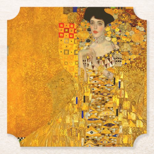 Gustav Klimts Portrait of Adele Bloch_Bauer I  Paper Coaster